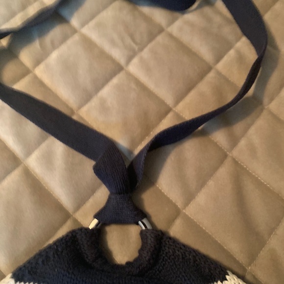 Ann Taylor  Loft blue/white halter, ties at neck - Picture 4 of 4